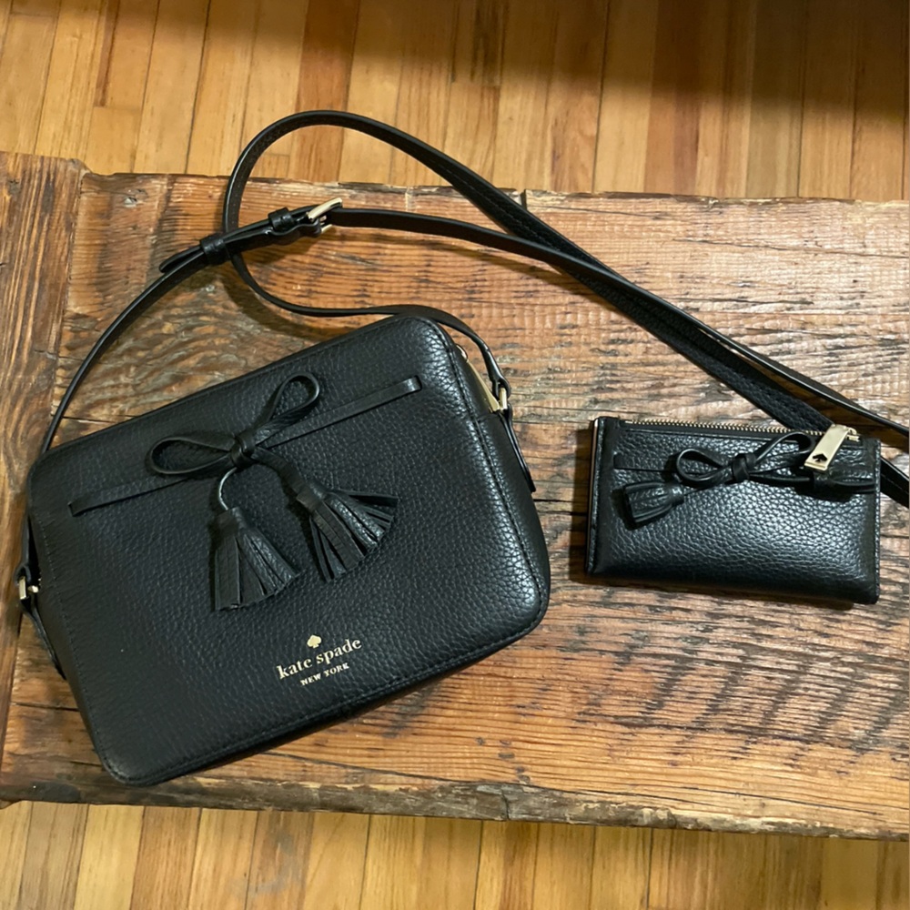 Kate Spade Black Crossbody Bag and Wallet Set